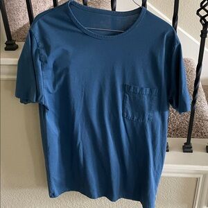 Men's Blue Pocket Crewneck T-Shirt